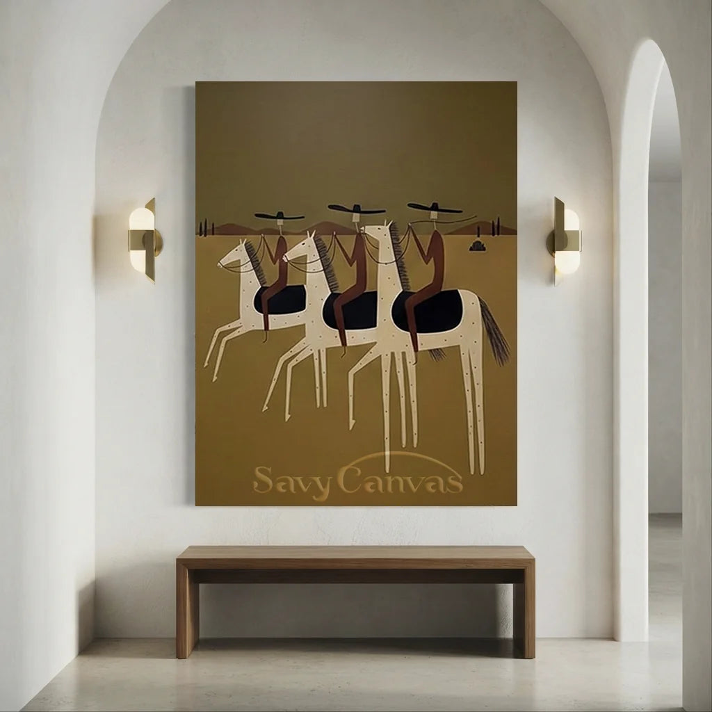 Vintage_Americana_Art_Desert_Riders'_Silhouette-for-art-corridor-decor-01.webp