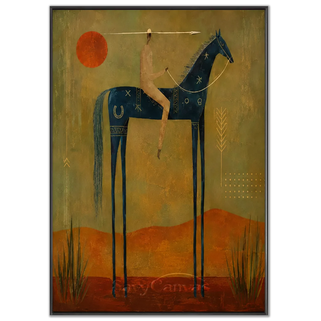 Vintage_Americana_Art_Desert_Totem_Rider-black-frame-02.webp