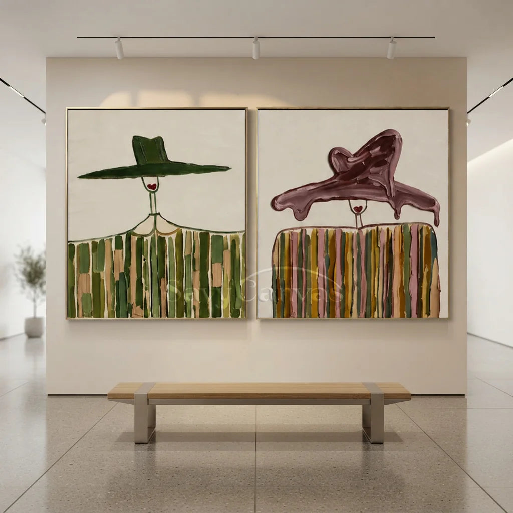 Vintage_Americana_Art_Duo_Wide_Hat_Striped_Ladies-for-modern-wall-01.webp