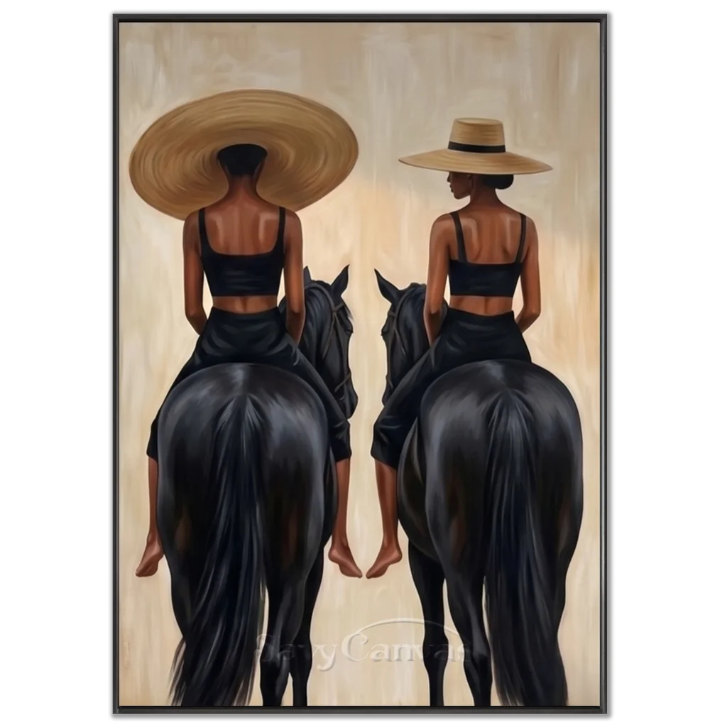 Vintage_Americana_Art_Golden_Saddle_Poise-black-frame-02.webp