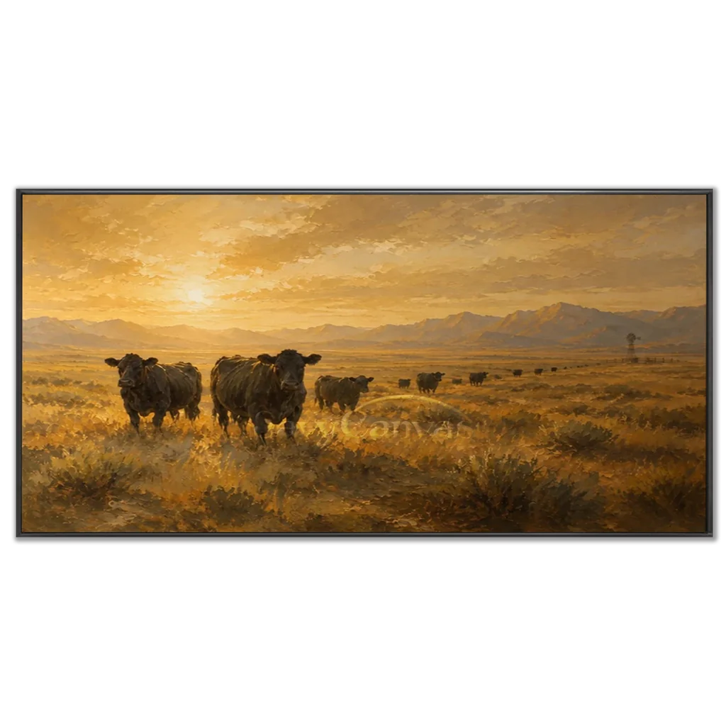 Vintage_Americana_Art_Golden_Silence_of_the_Open_Prairie-black-frame-03.webp