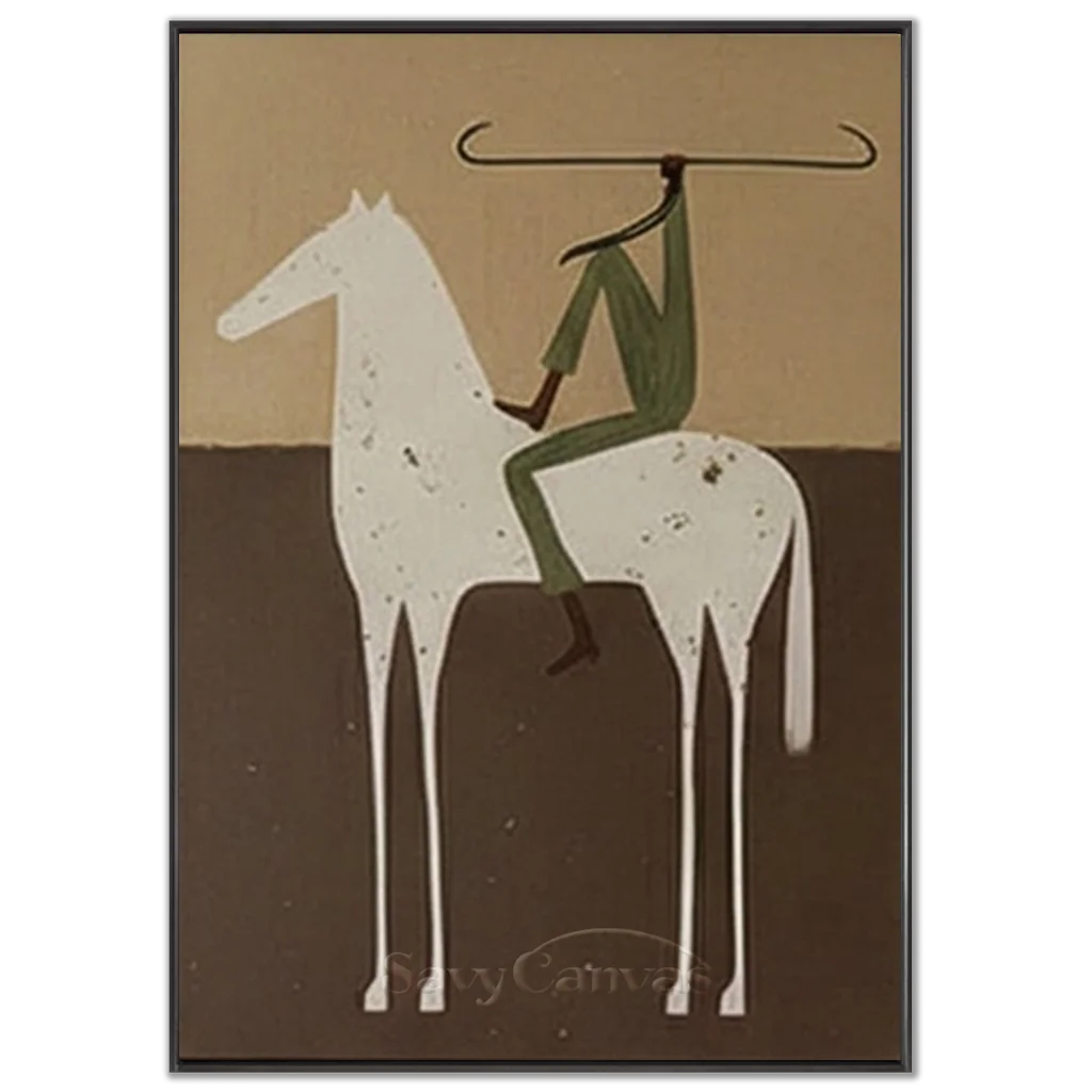 Vintage_Americana_Art_Green_Rider_Journey-black-frame-02.webp