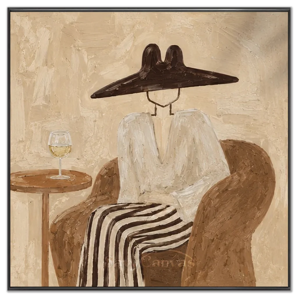 Vintage_Americana_Art_Hat_&_Wine_Solitude-black-frame-02.webp