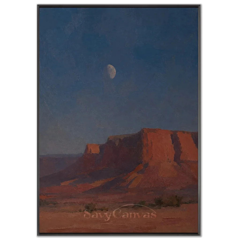 Vintage_Americana_Art_Moon_Over_the_Quiet_Mesa-black-frame-02.webp