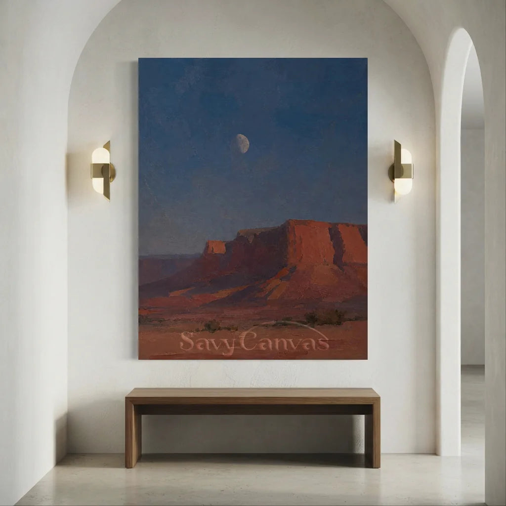Vintage_Americana_Art_Moon_Over_the_Quiet_Mesa-for-art-corridor-decor-01.webp