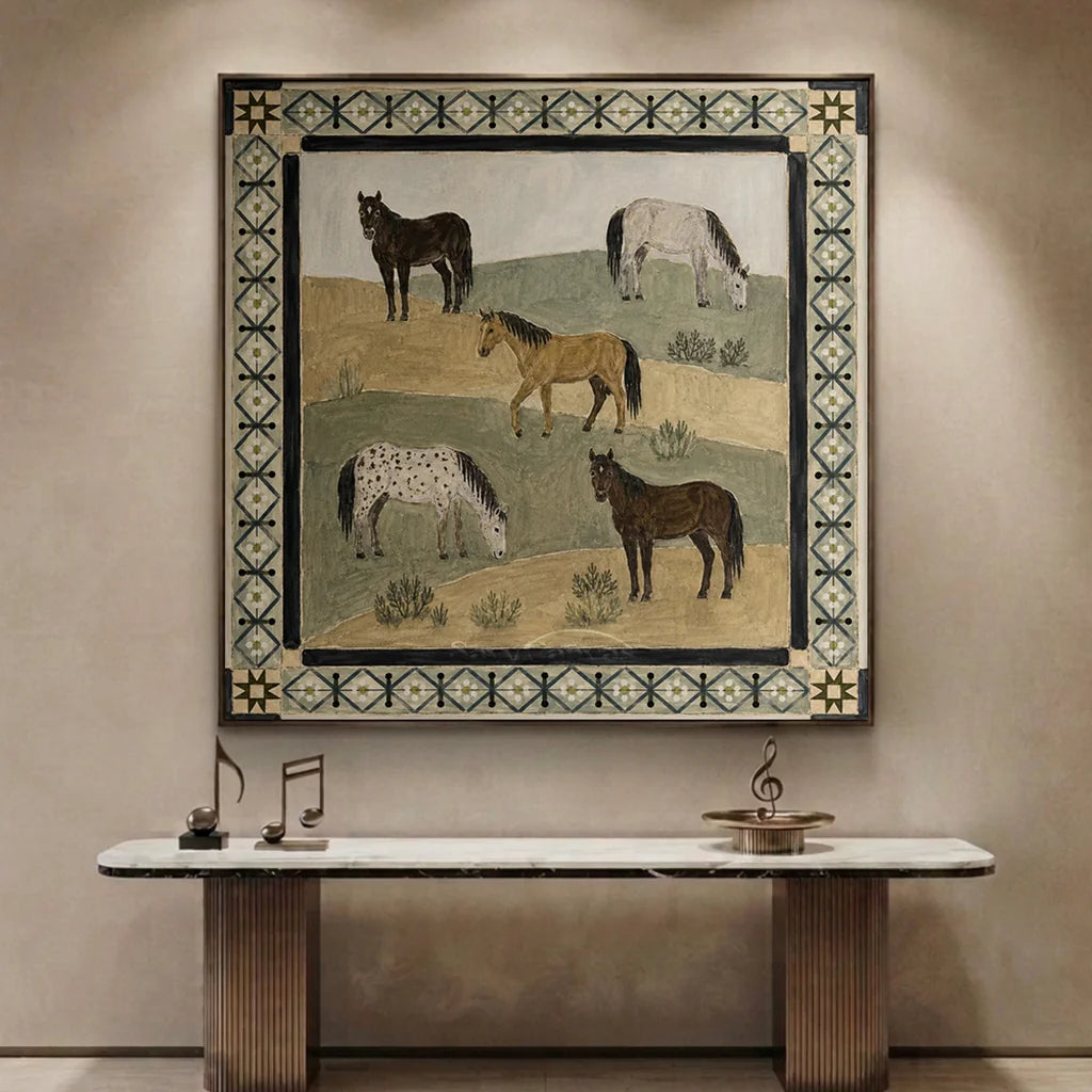 Vintage_Americana_Art_Prairie_Five_Horses-for-High-end-hotels-decor-01.webp