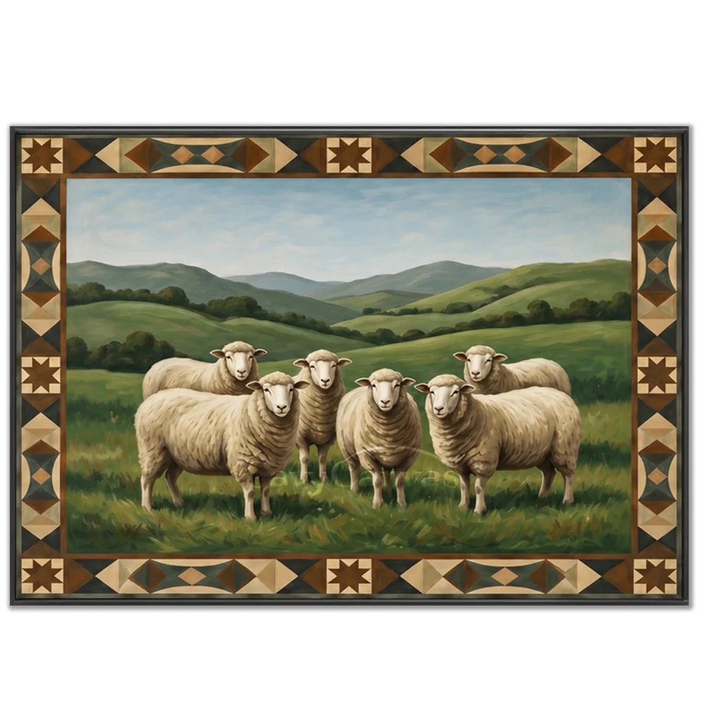 Vintage_Americana_Art_Prairie_Sheep_Flock-black-frame-02.webp