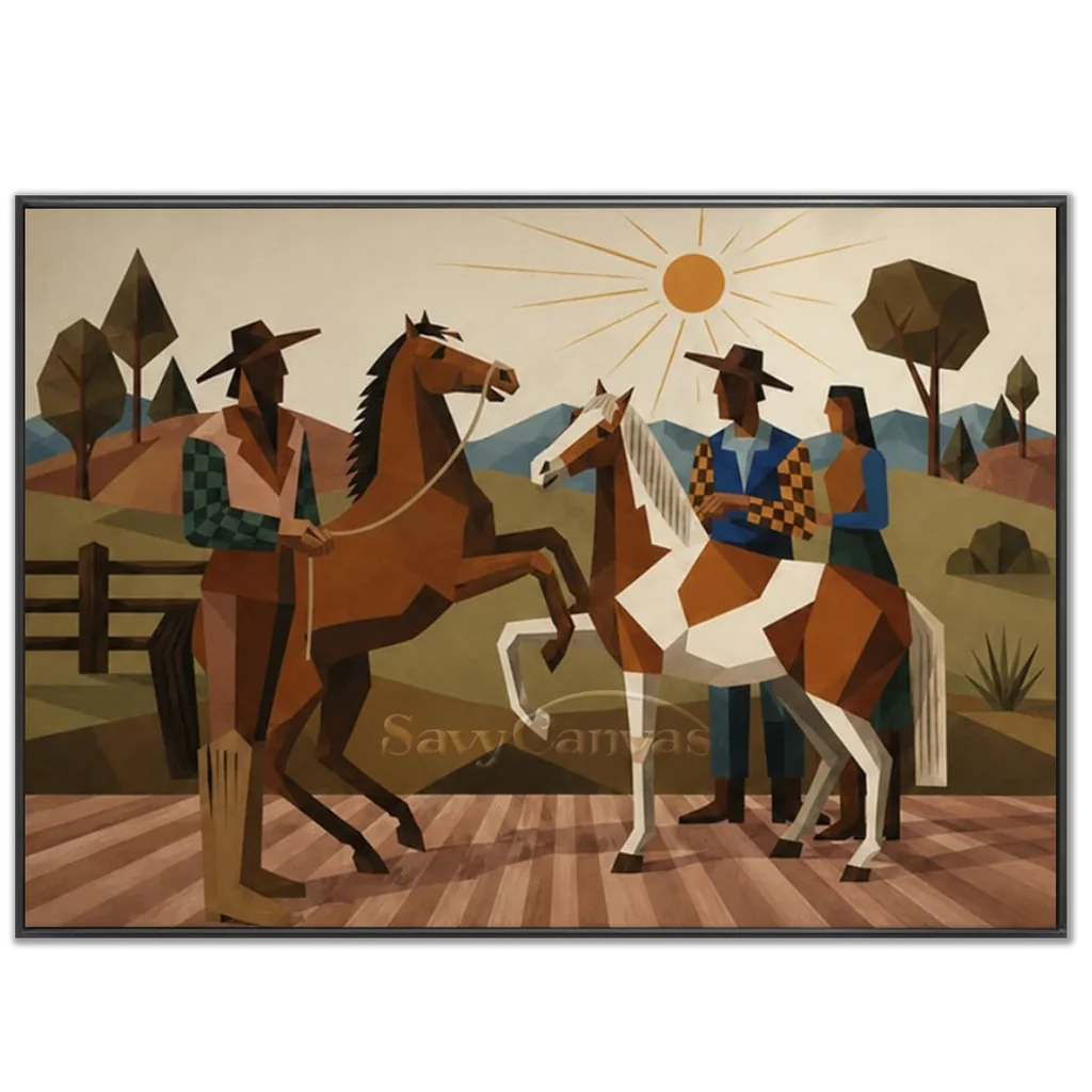Vintage_Americana_Art_Valley_Cowboy_Noon-black-frame-02.webp