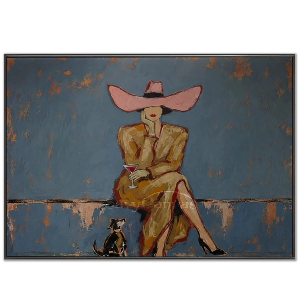 Vintage_Americana_Art_Western_Ladys_Sip-black-frame-02.webp