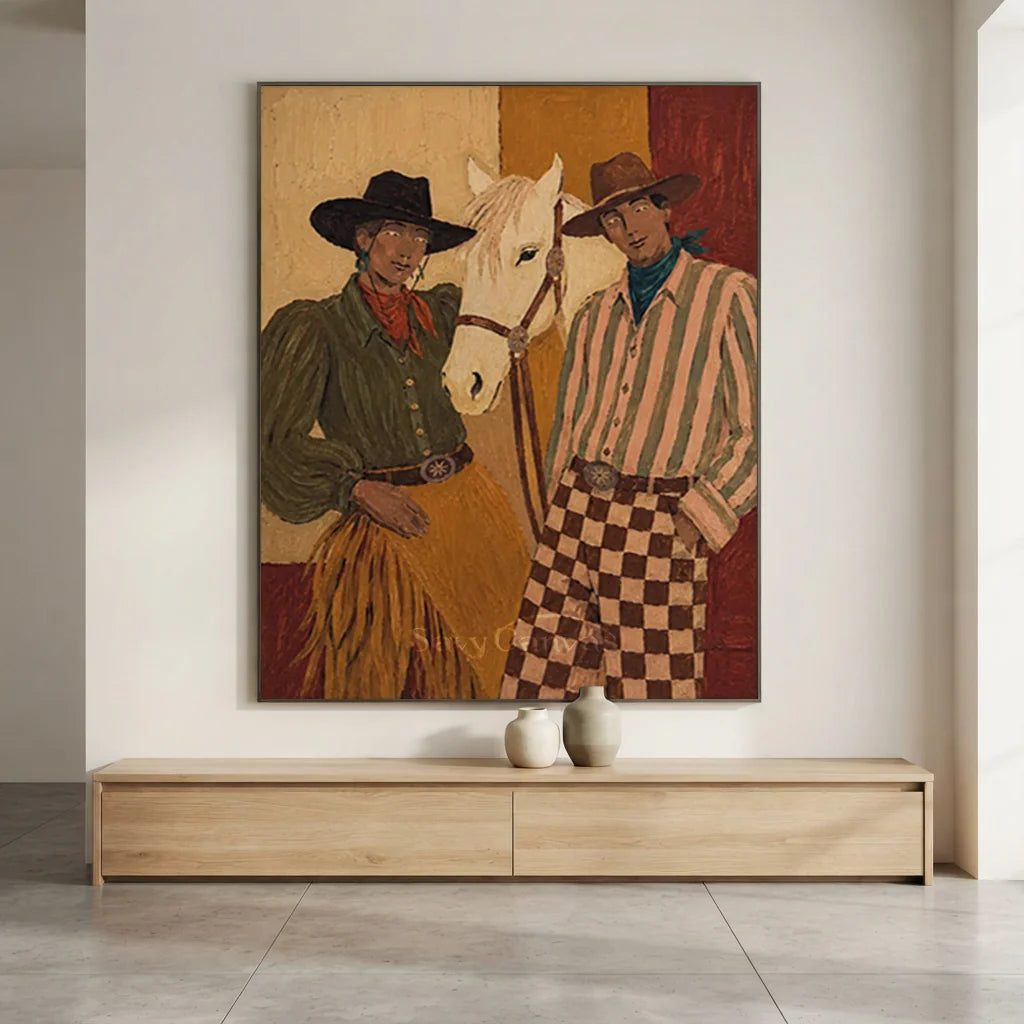 Vintage_Americana_Art_Where_the_Reins_Remember-above-the-wooden-cabinet-01.webp