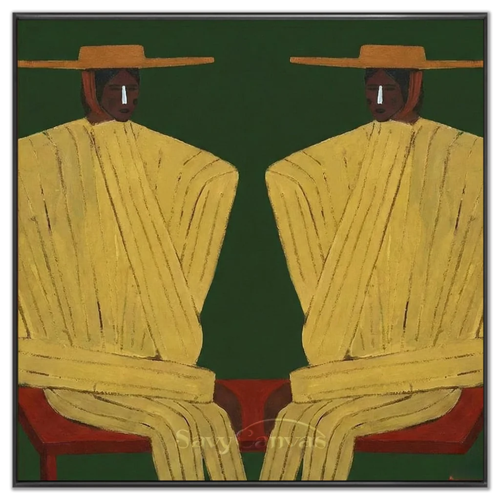 Vintage_Americana_Art_Yellow_Robe_Dialogue-black-frame-02.webp