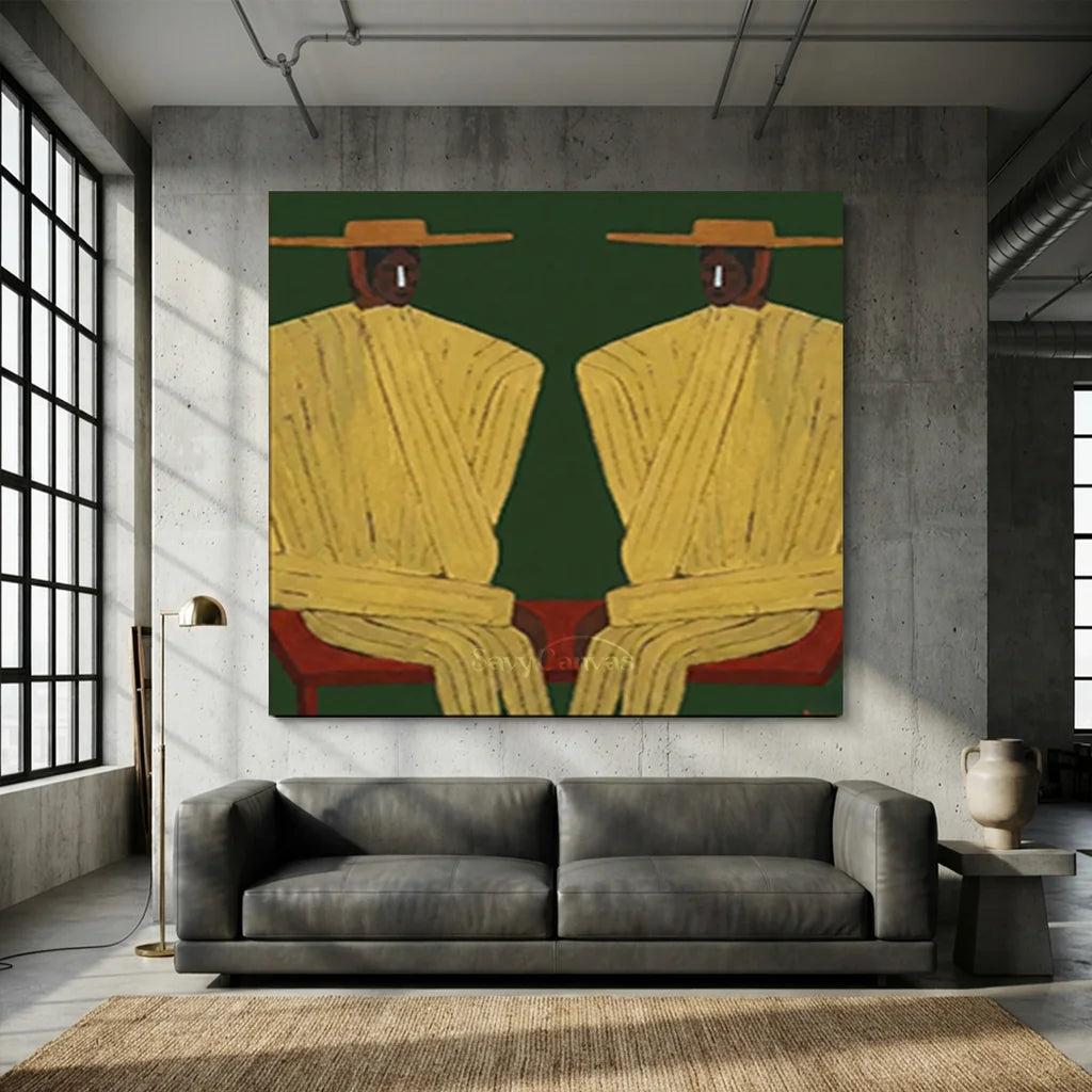 Vintage_Americana_Art_Yellow_Robe_Dialogue-for-Industrial-style-open-plan-studio-01.webp
