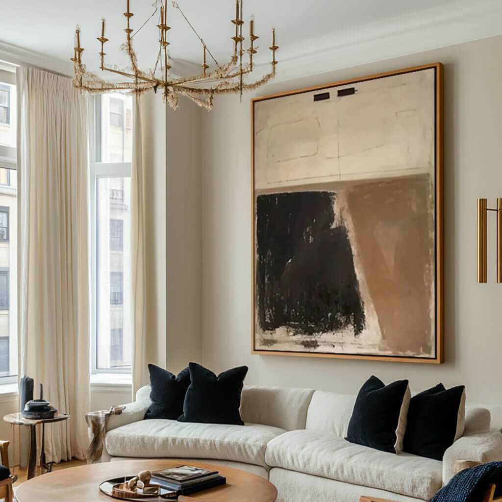 Textured Earth Tone Abstract Art | Brown & Black Painting #AA 075