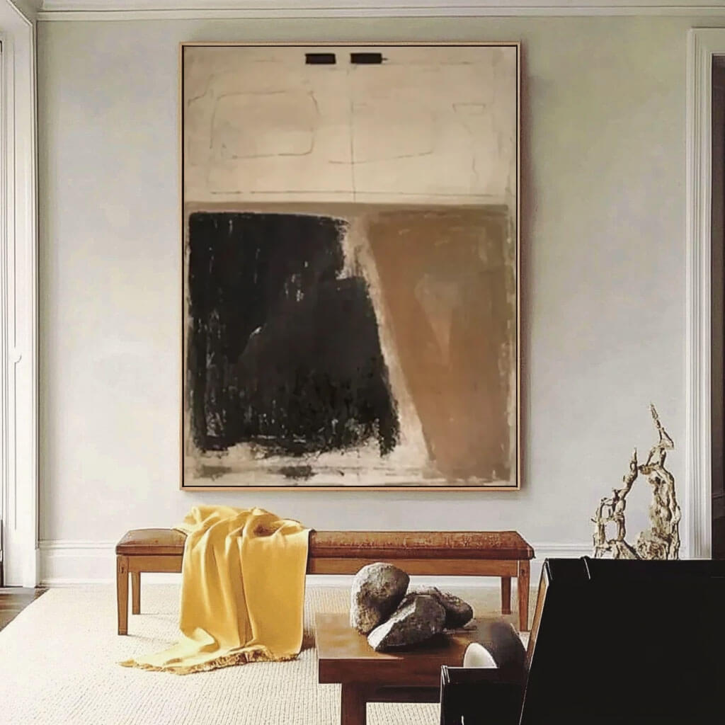 Textured Earth Tone Abstract Art | Brown & Black Painting #AA 075