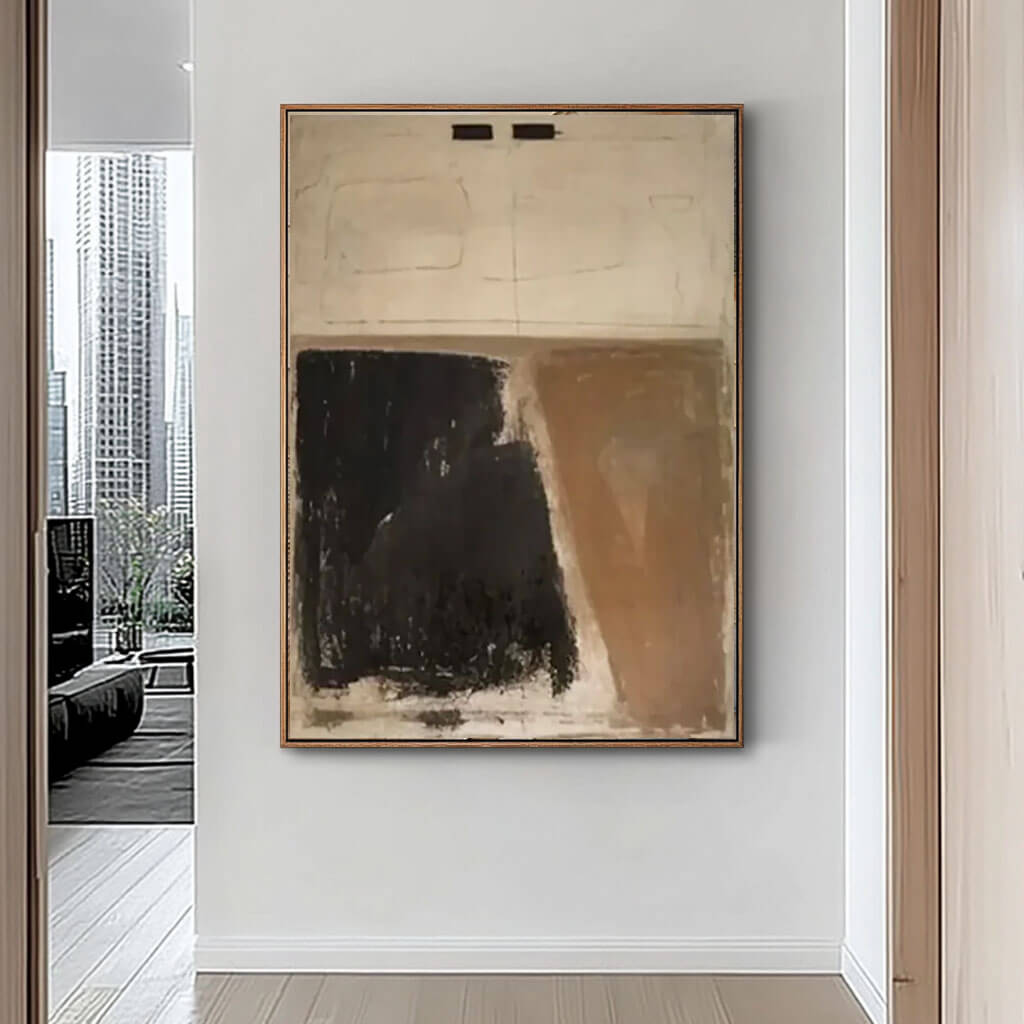 Textured Earth Tone Abstract Art | Brown & Black Painting #AA 075