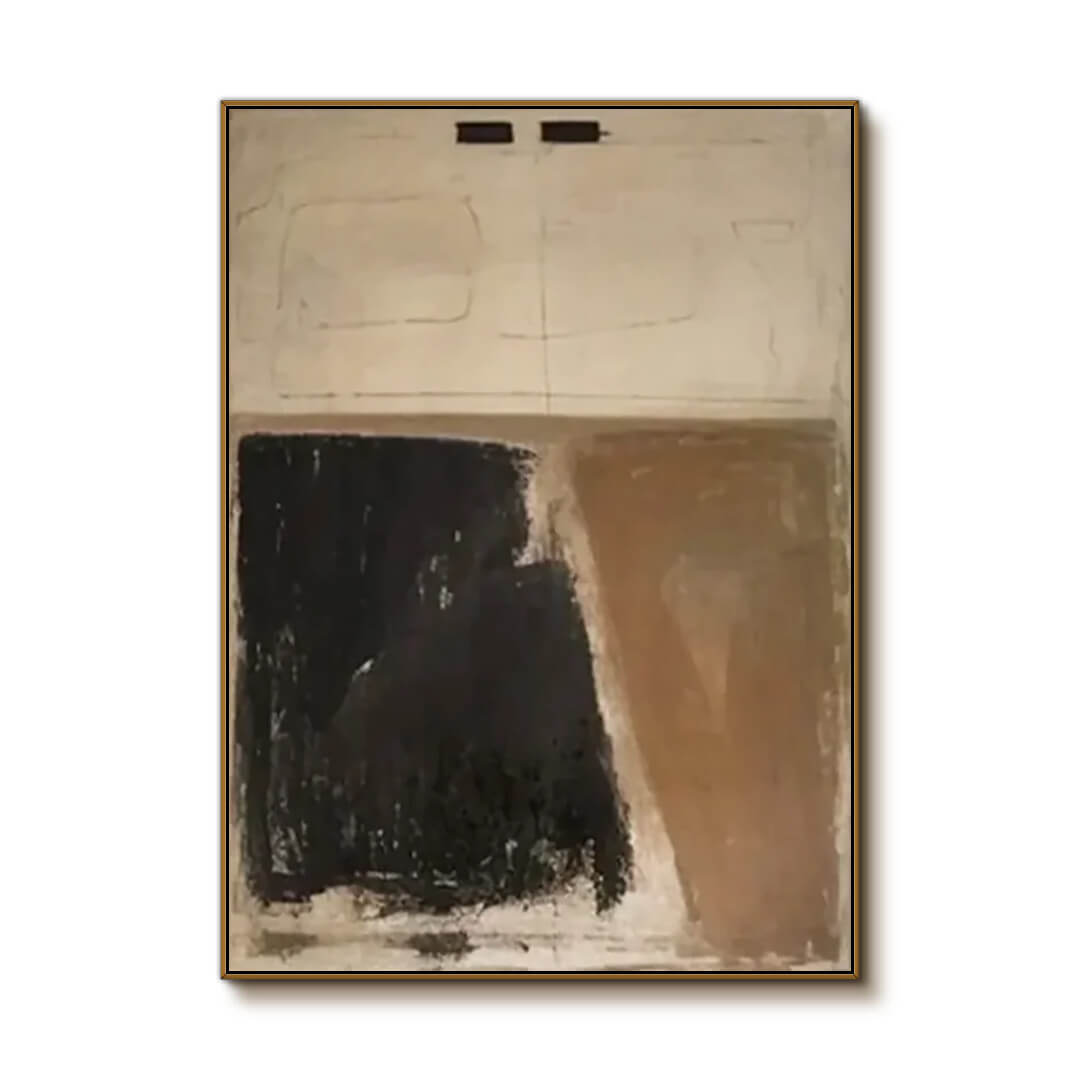 Textured Earth Tone Abstract Art | Brown & Black Painting #AA 075