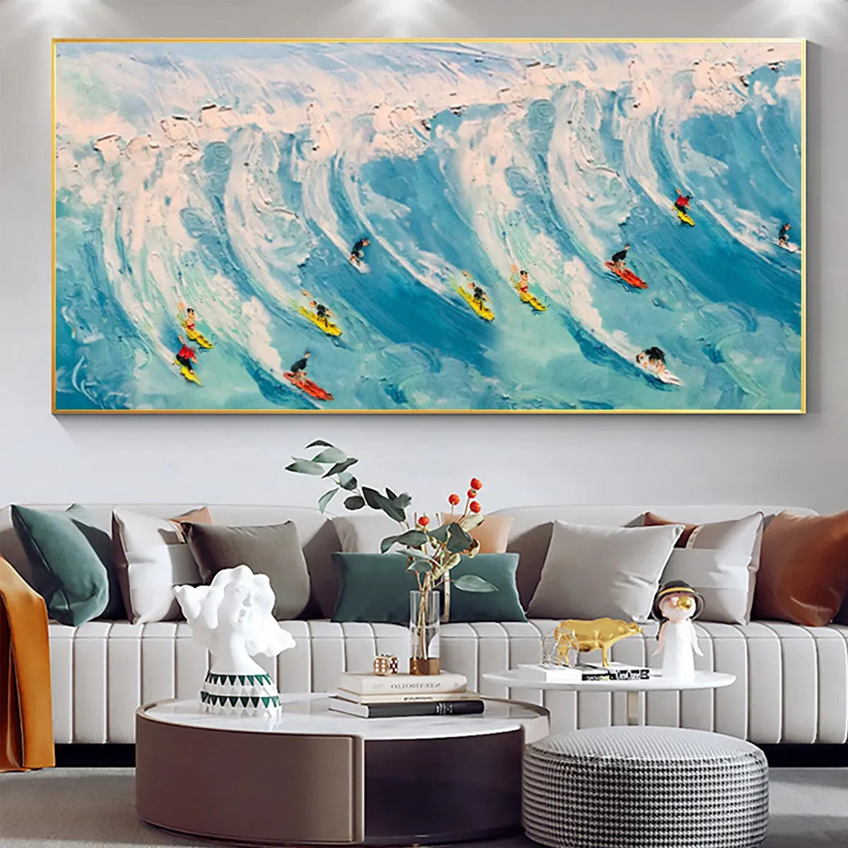 Modern Impressionist Surfing Art | Textured Seascape