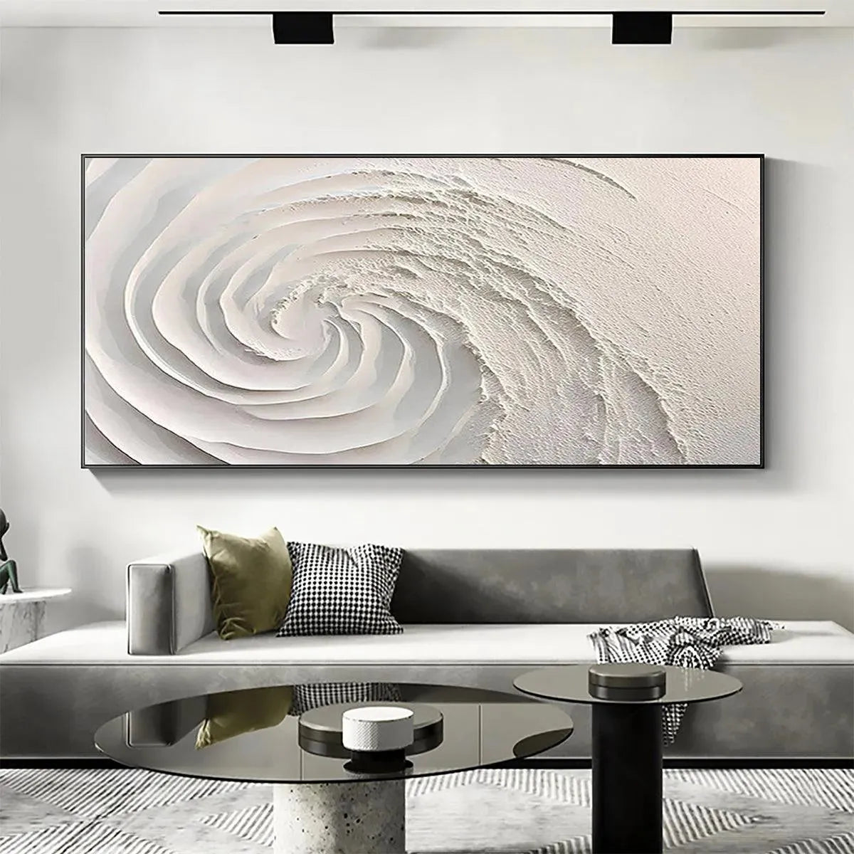 3D White Plaster Art | Minimalist Sculptural Painting #AA 476