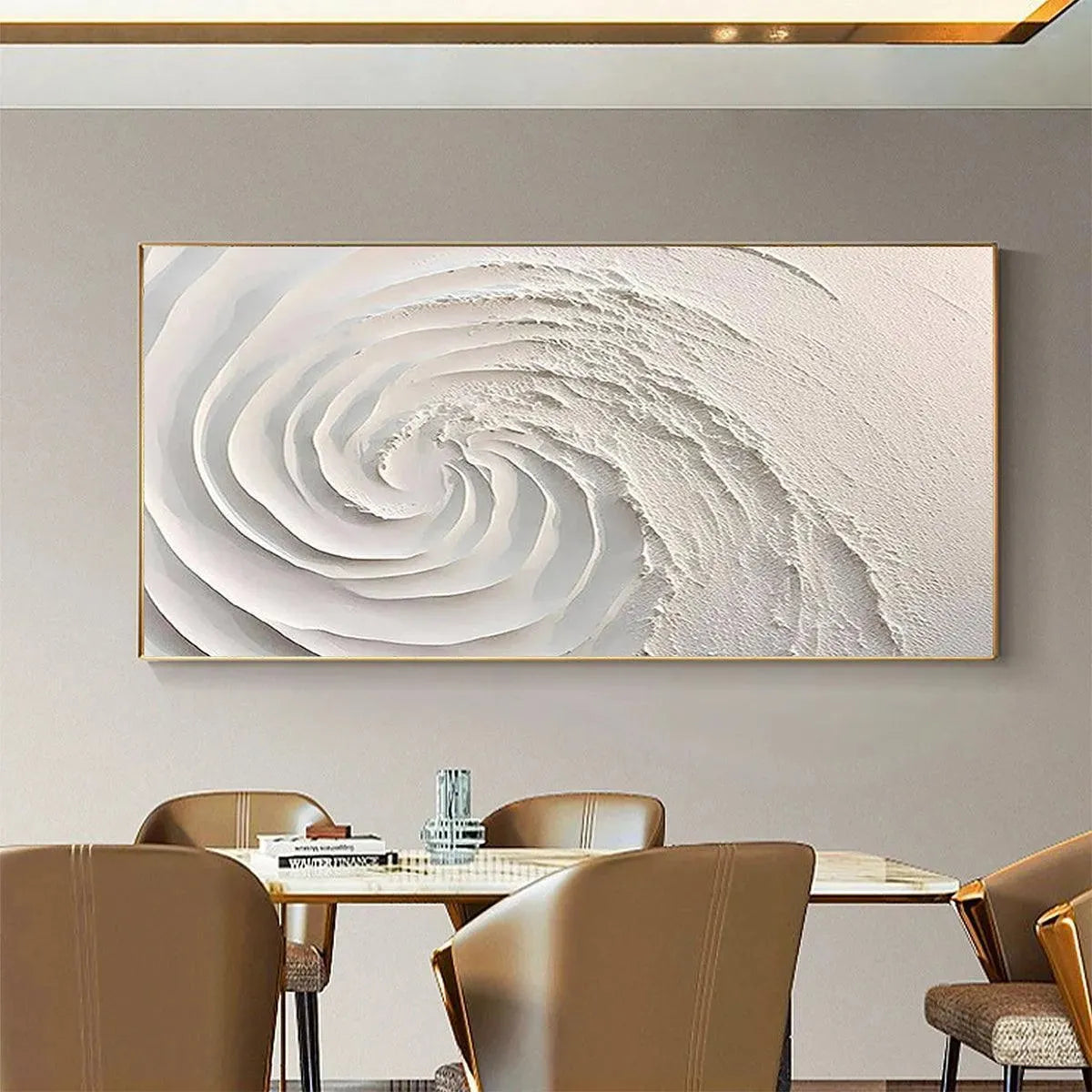 3D White Plaster Art | Minimalist Sculptural Painting #AA 476