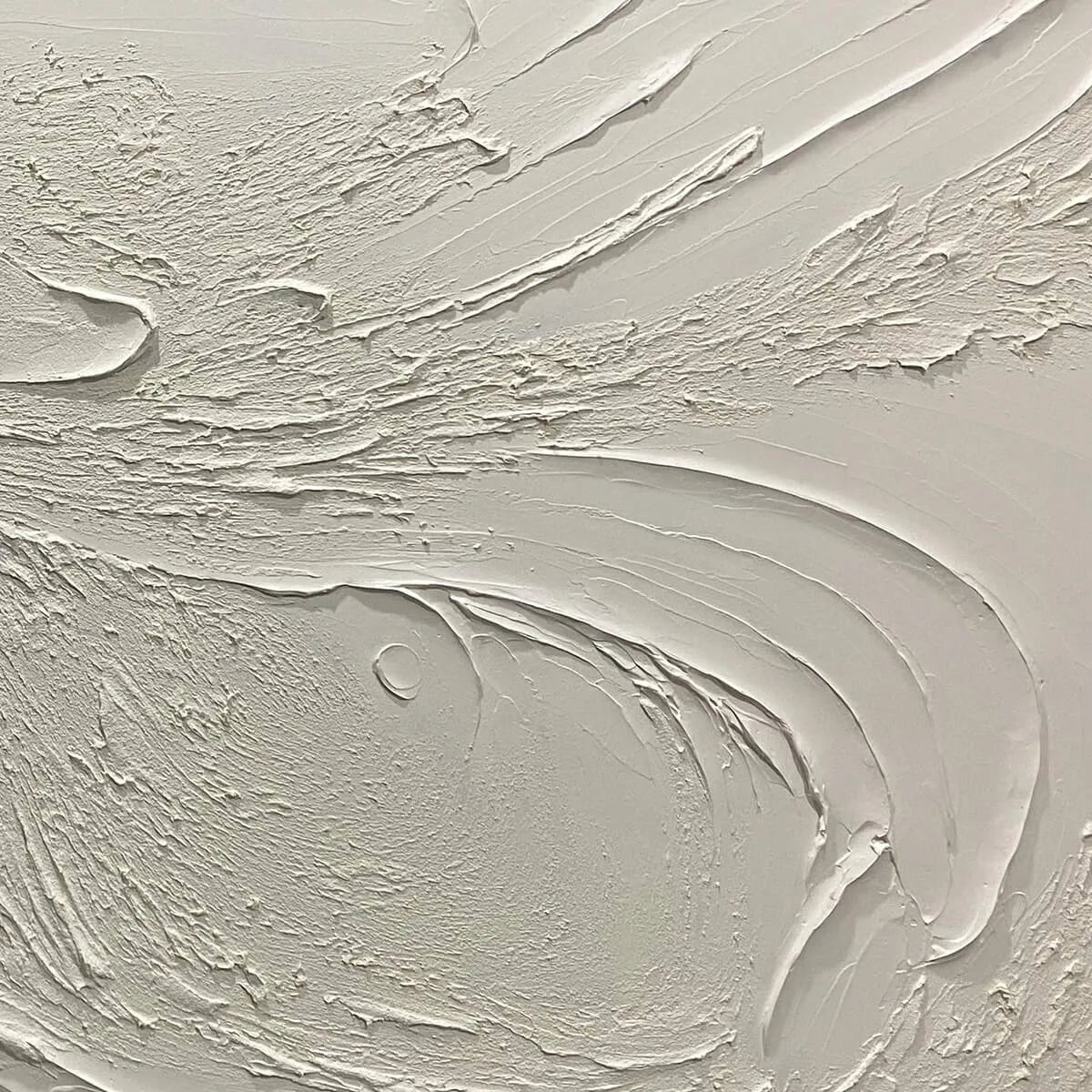 Textured 3D White Abstract Art | Minimalist Plaster Painting #AA 102