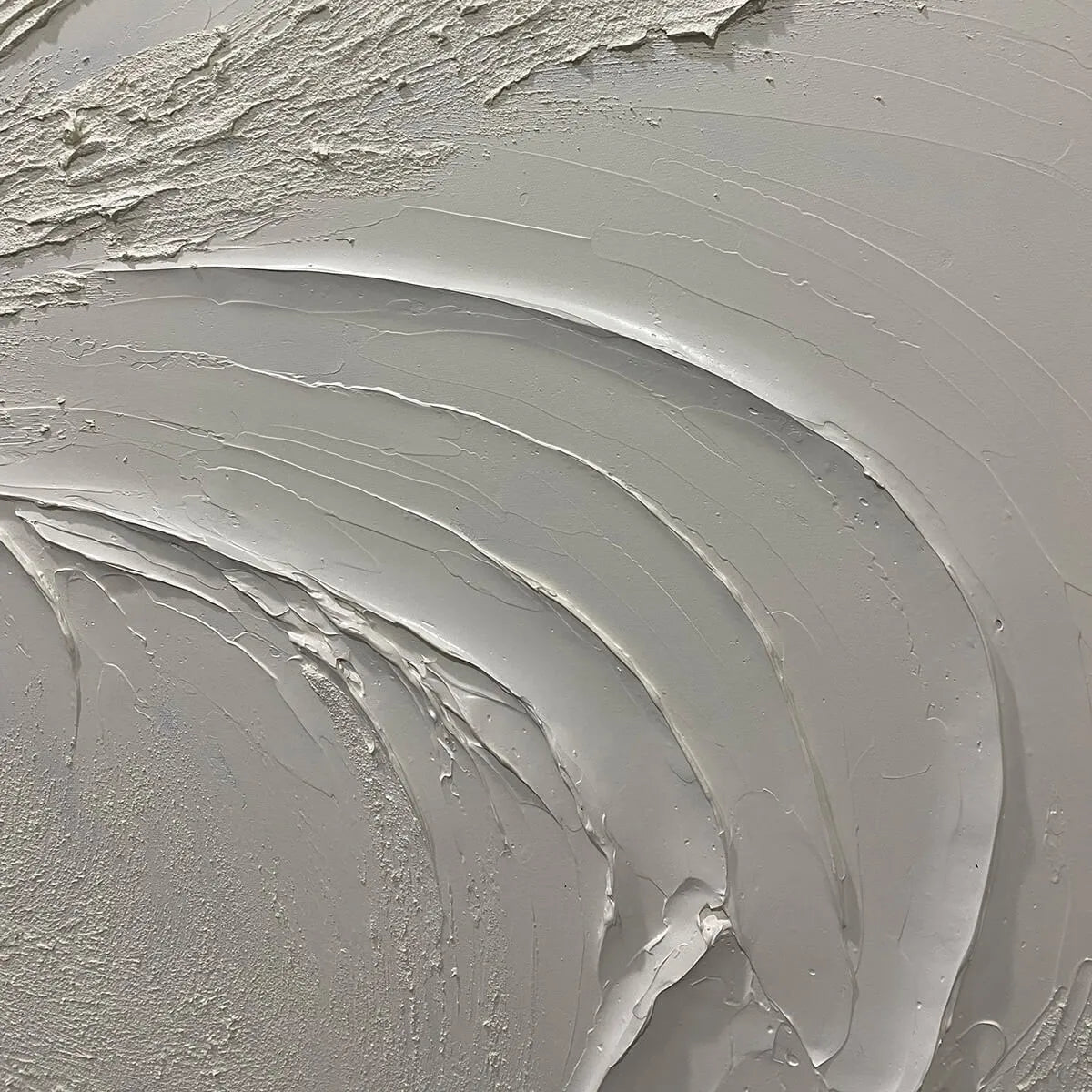 Textured 3D White Abstract Art | Minimalist Plaster Painting #AA 102