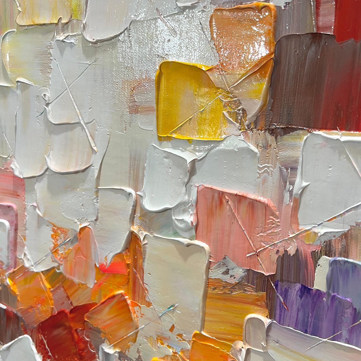 Abstract Mosaic Painting | Colorful Textured Wall Art #AA 173