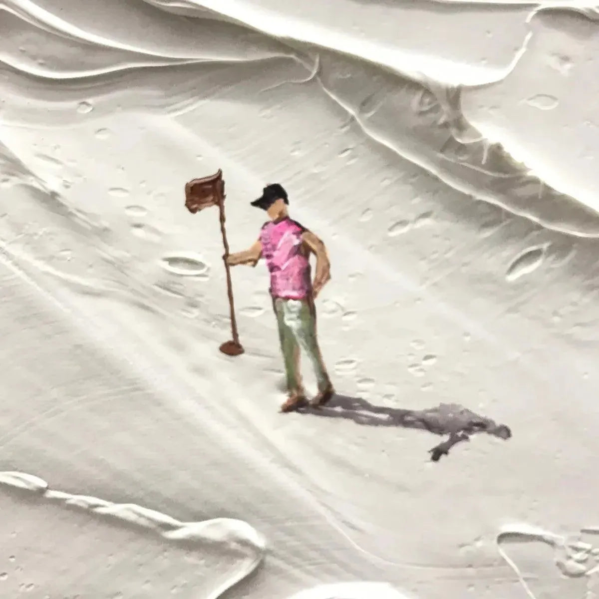 Abstract Sand Dunes Golf Art | Textured Landscape Painting #AA 238