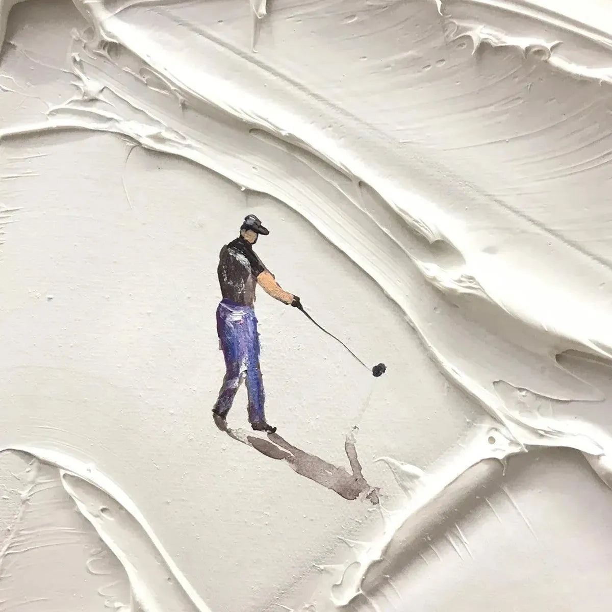 Abstract Sand Dunes Golf Art | Textured Landscape Painting #AA 238