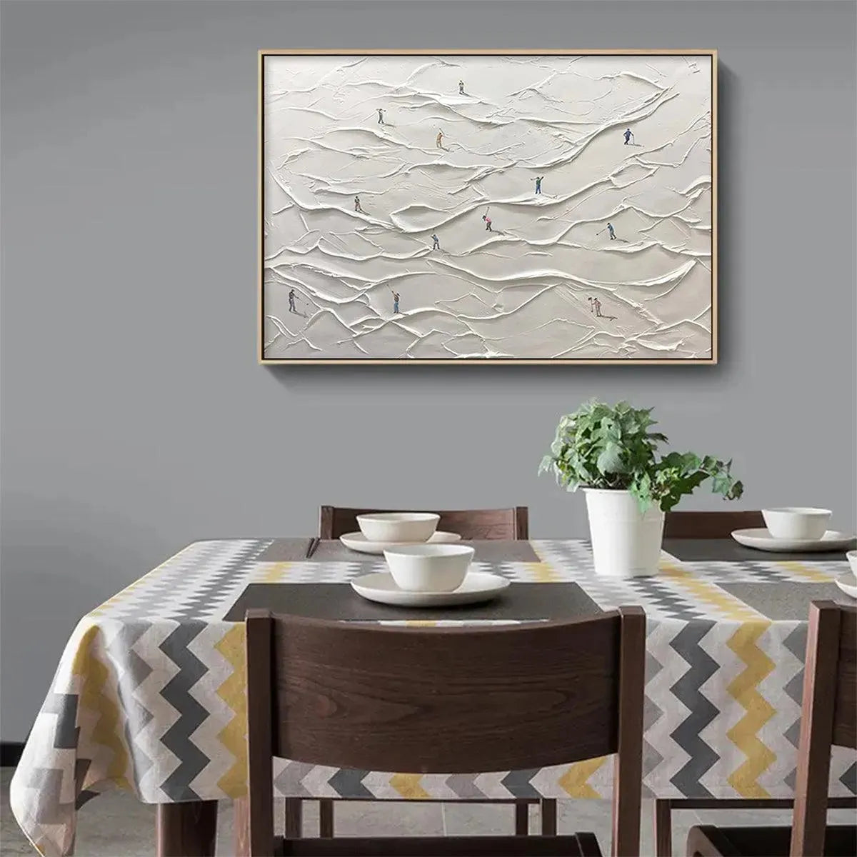Abstract Sand Dunes Golf Art | Textured Landscape Painting #AA 238