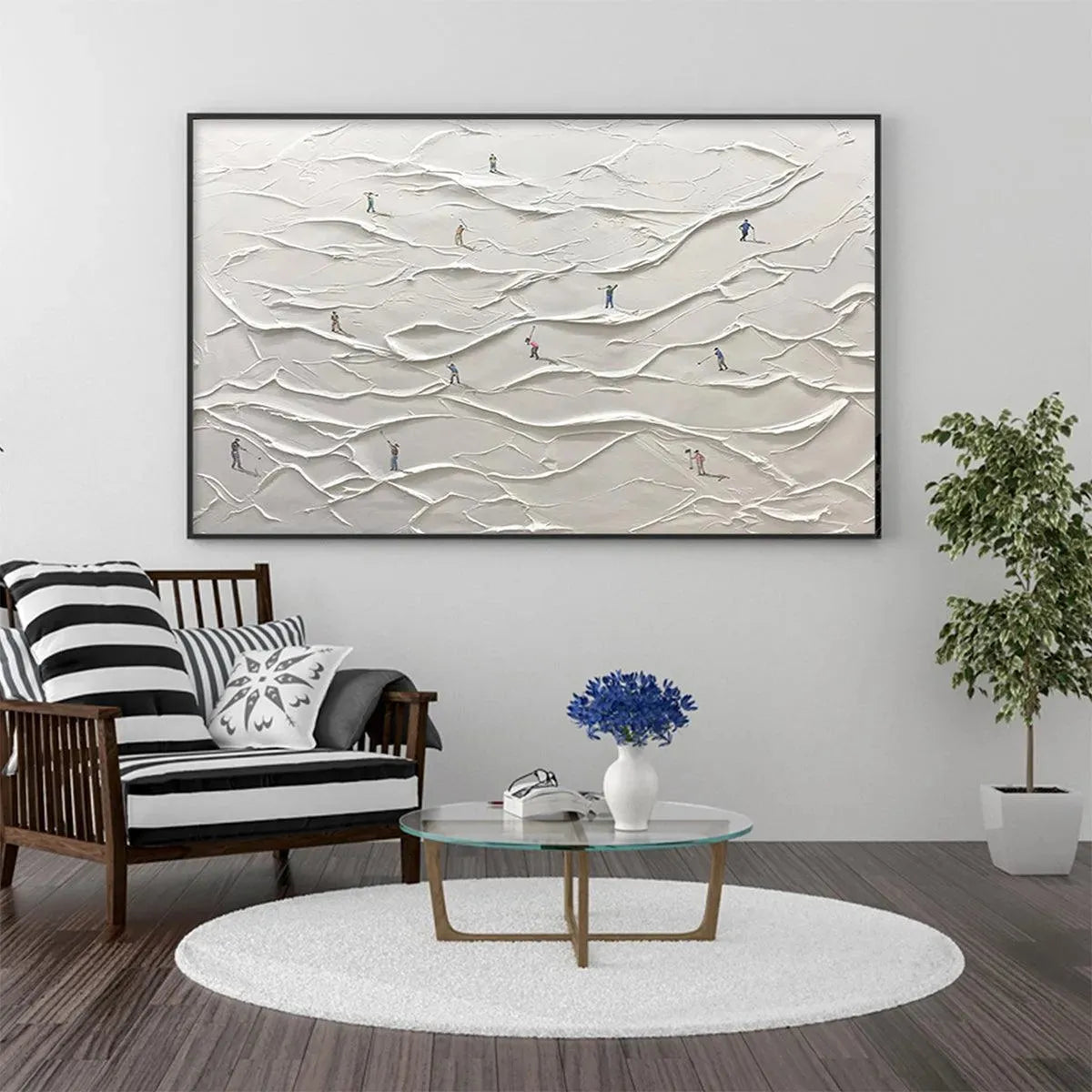 Abstract Sand Dunes Golf Art | Textured Landscape Painting #AA 238