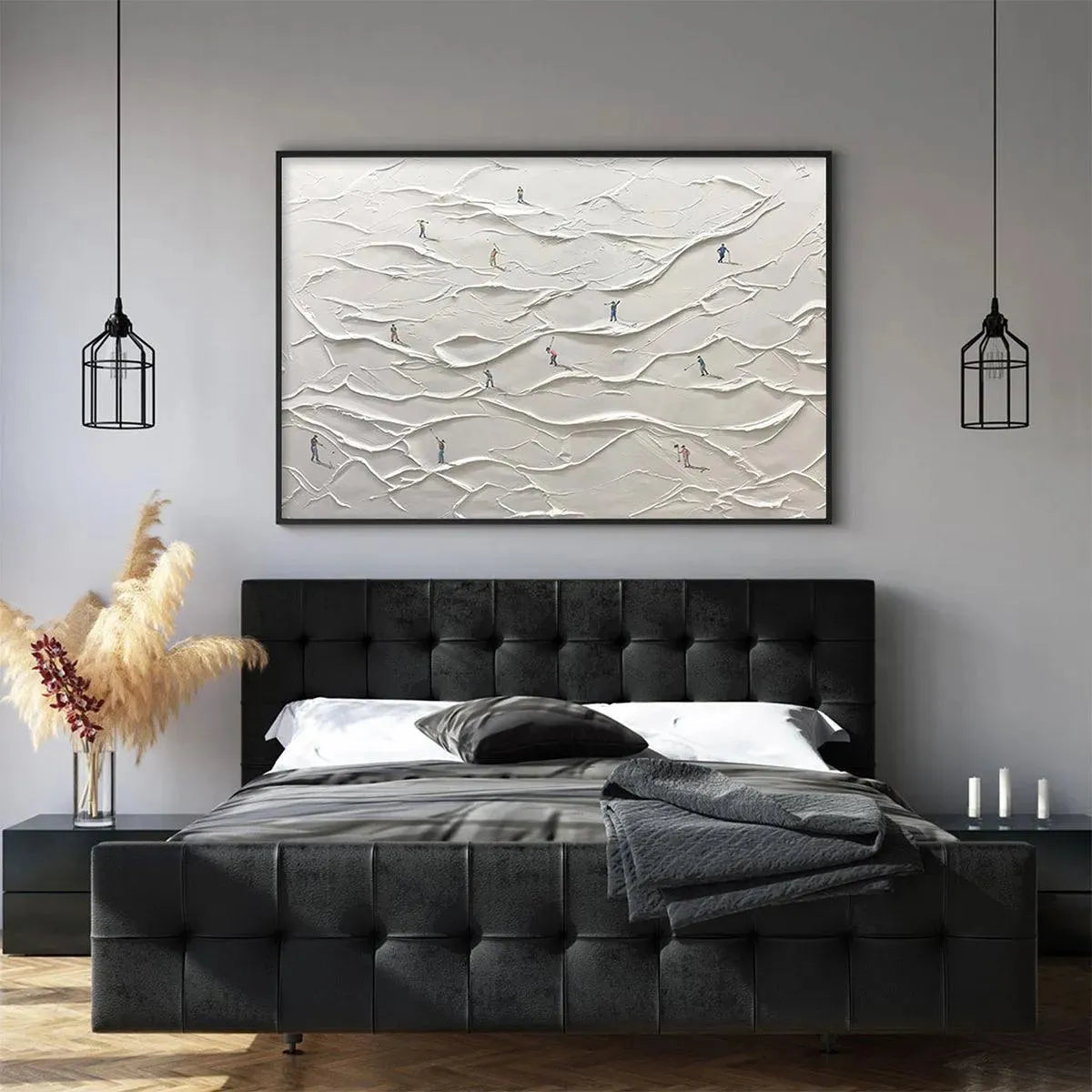 Abstract Sand Dunes Golf Art | Textured Landscape Painting #AA 238