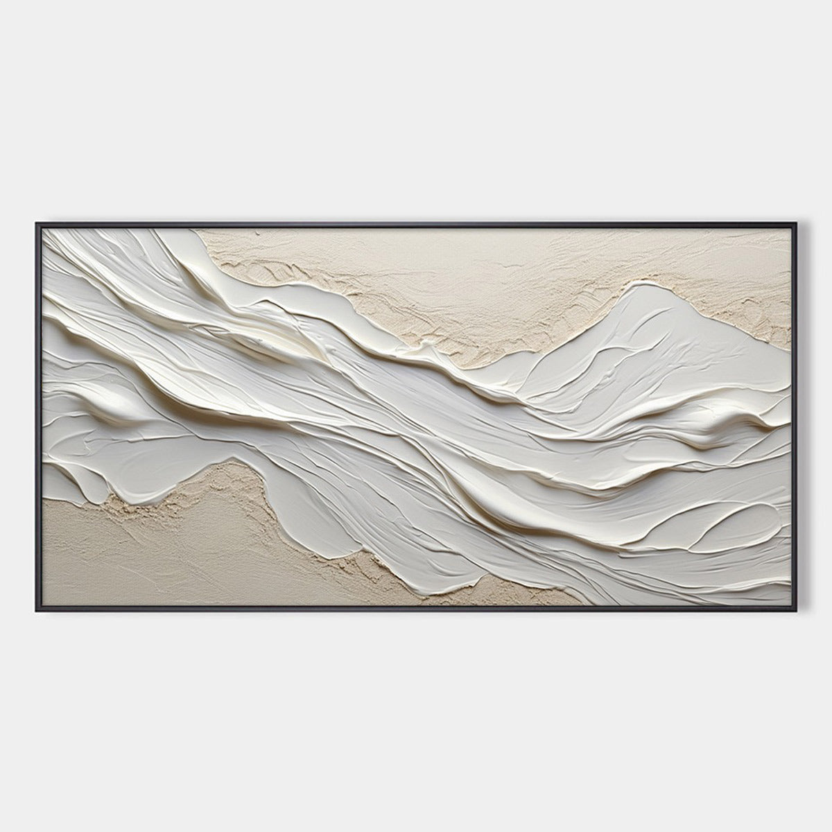 Cream and White Textured Canvas | Warm Neutral Wall Art #AA 457