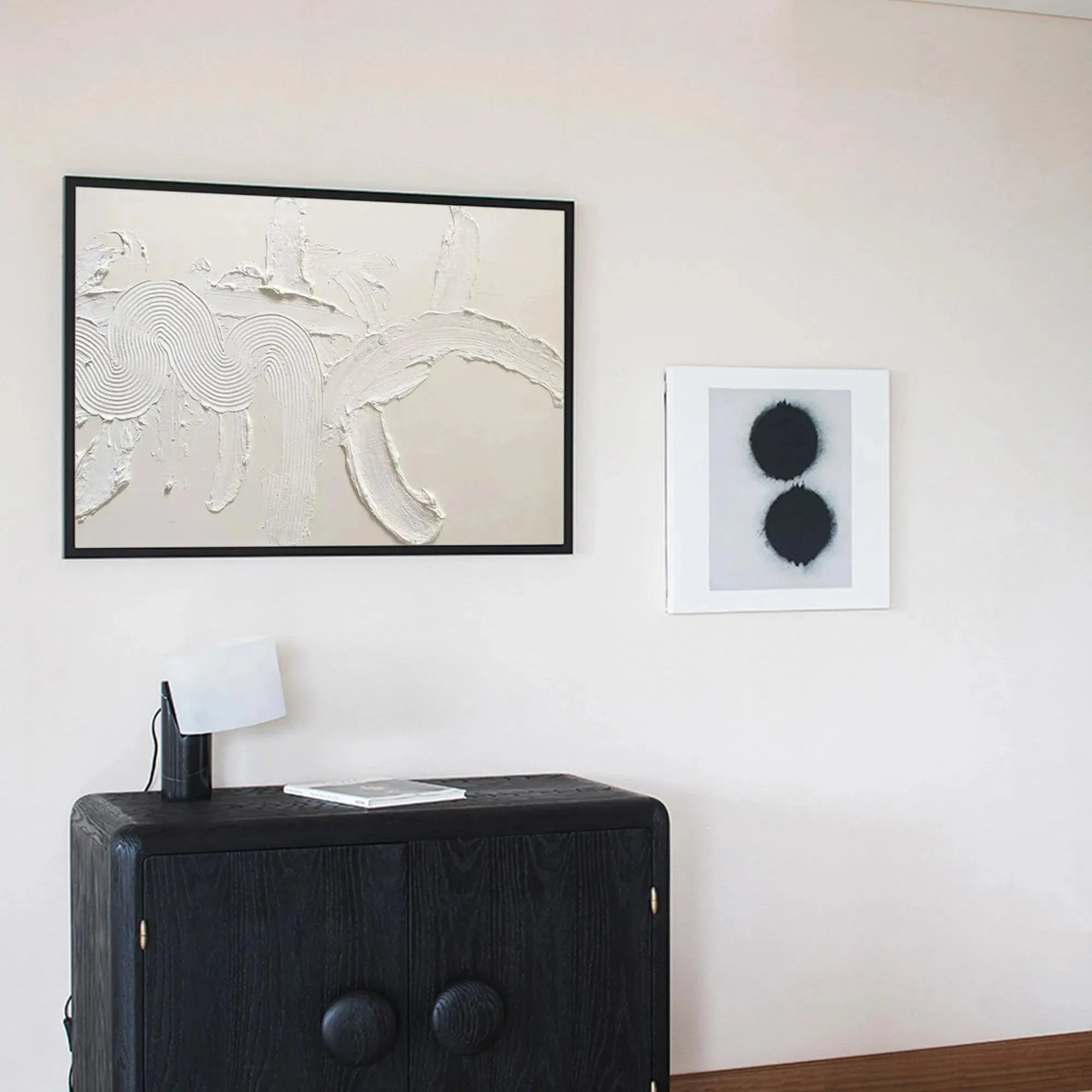 Combed Plaster Art Canvas | Modern Textured White Painting #AA 106