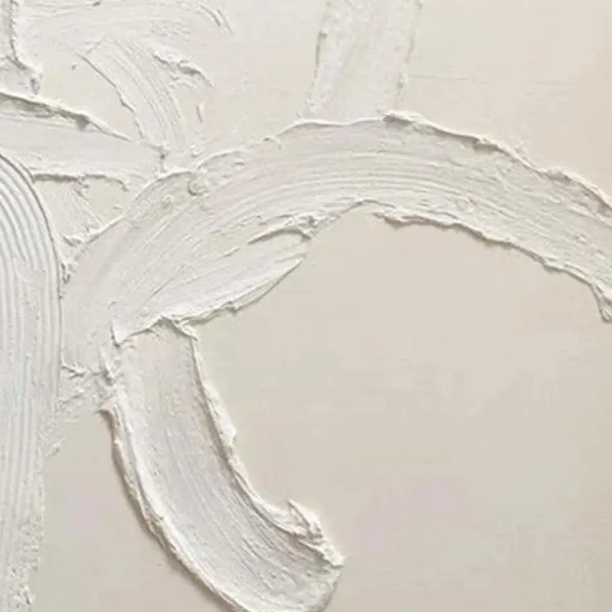 Combed Plaster Art Canvas | Modern Textured White Painting #AA 106