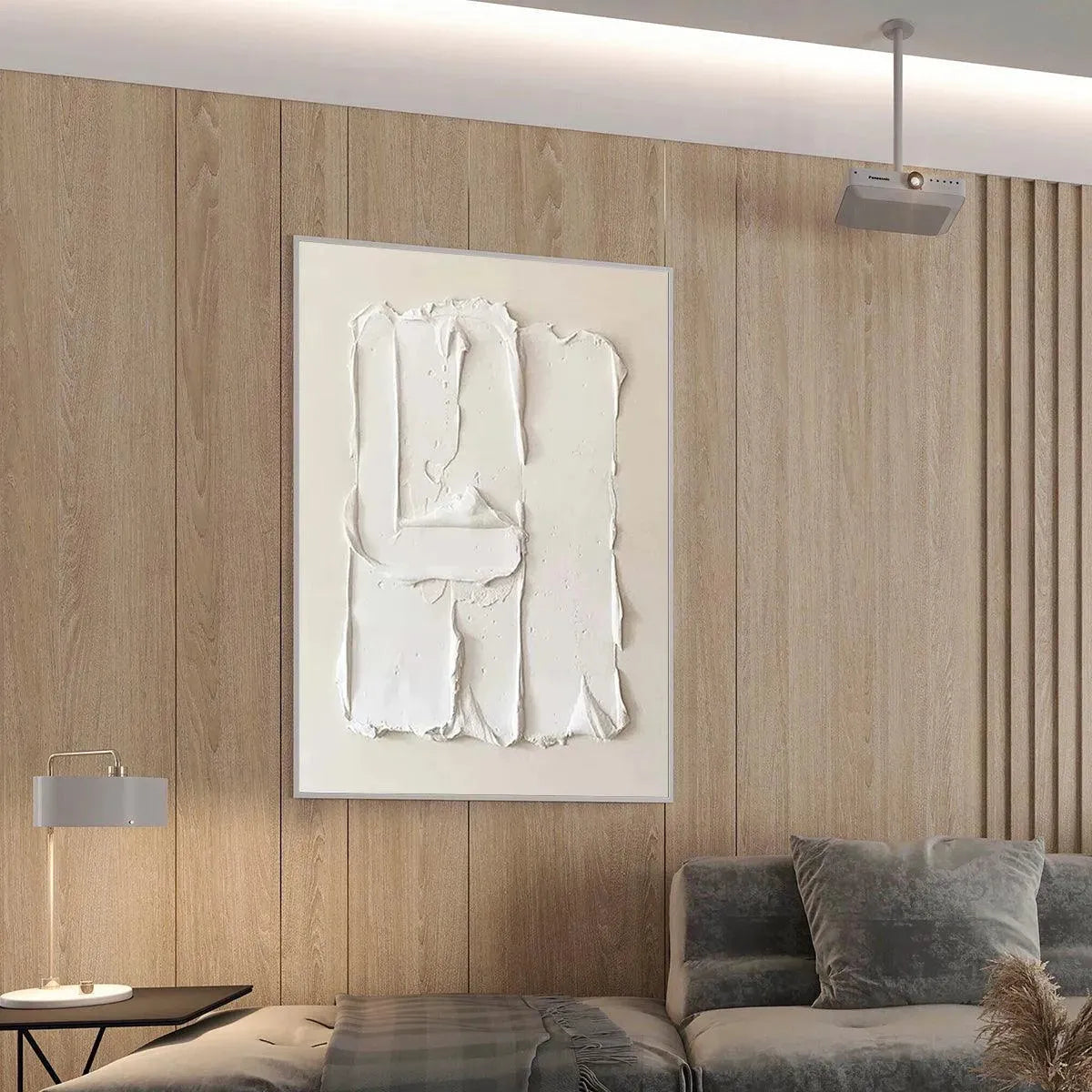 3D White Plaster Art | Minimalist Sculptural Painting #AA 466