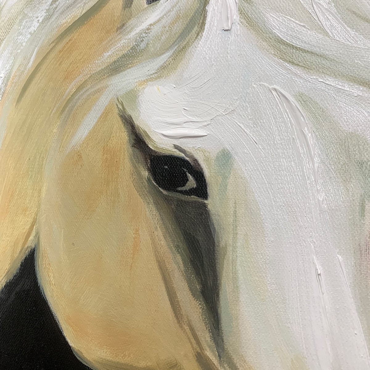 Majestic White Horse Painting | Modern Animal Wall Art #AA 180