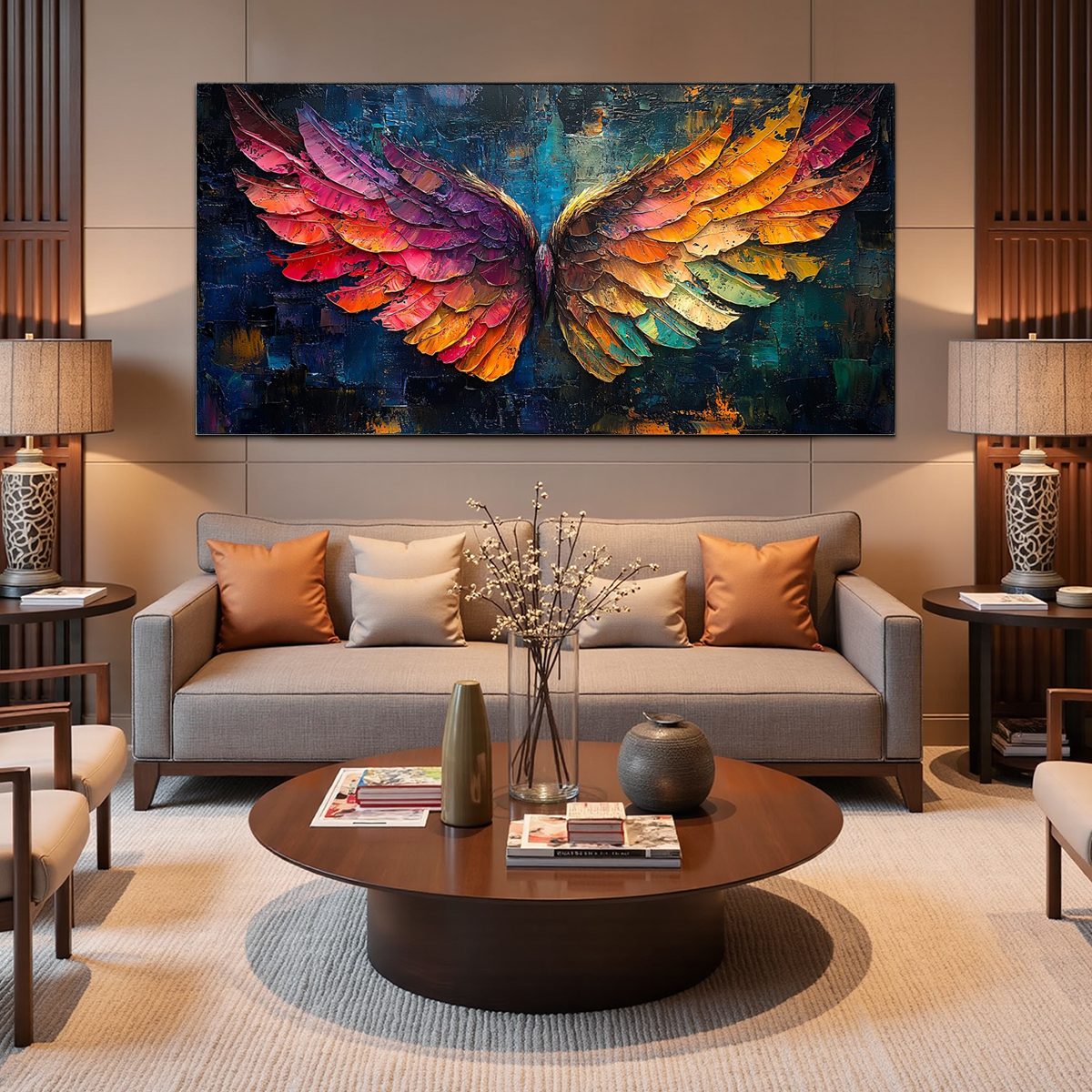 Colorful Angel Wings Painting | Vibrant Abstract Wall Art #AA 181