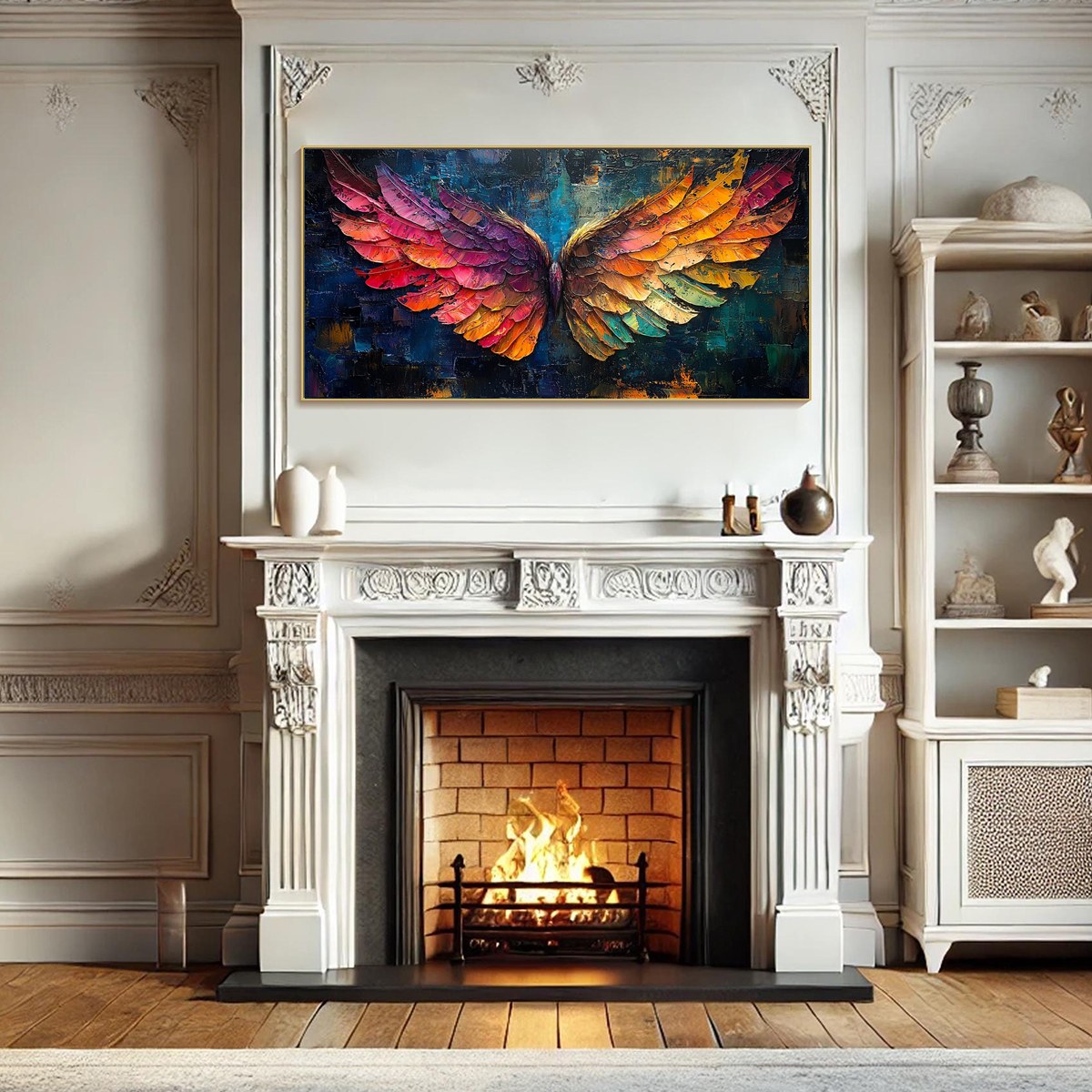 Colorful Angel Wings Painting | Vibrant Abstract Wall Art #AA 181