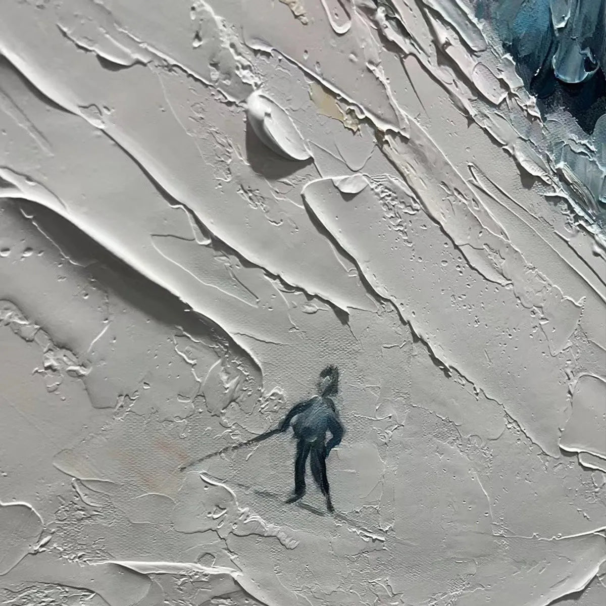 Serene Winter Ski Scene | "Alpenglow" Mountain Wall Art #AA 241