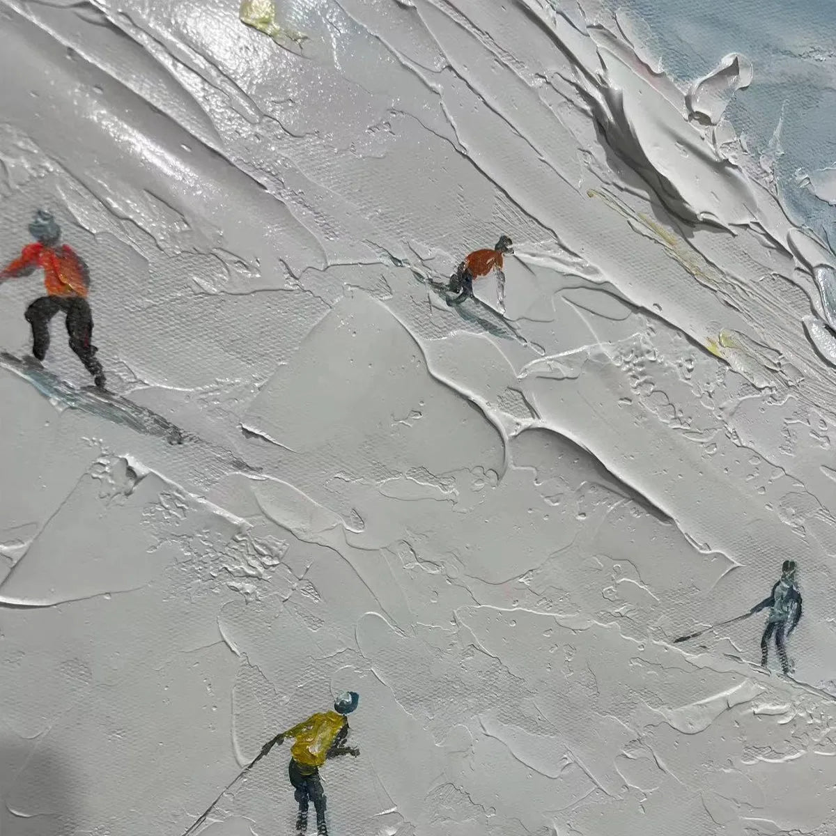 Serene Winter Ski Scene | "Alpenglow" Mountain Wall Art #AA 241