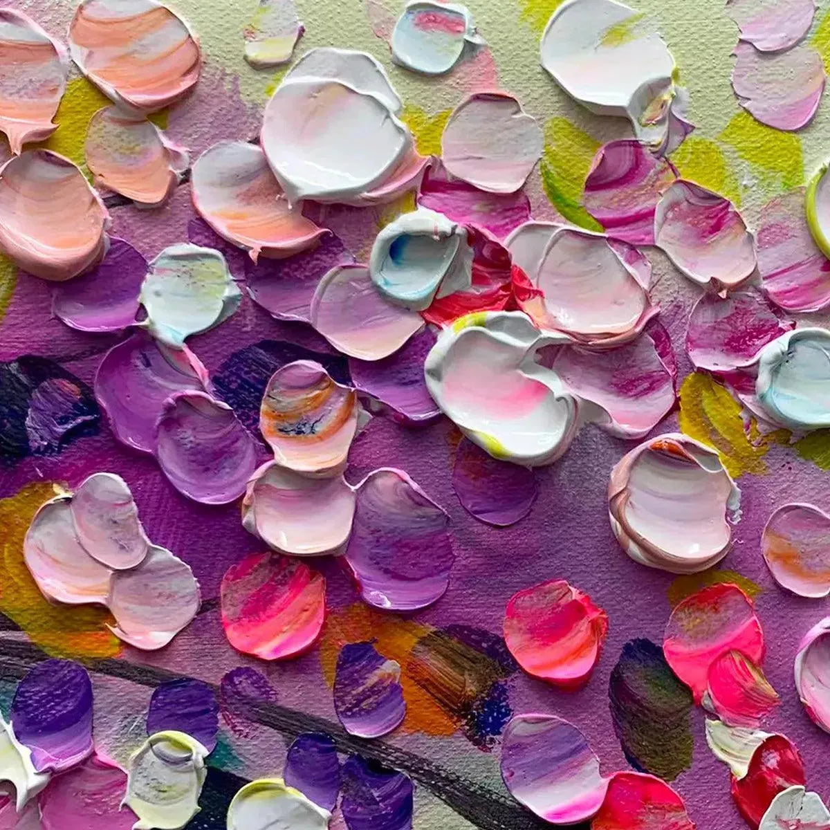 Abstract Weeping Blossom Painting | Colorful Cascade Wall Art #AA 184