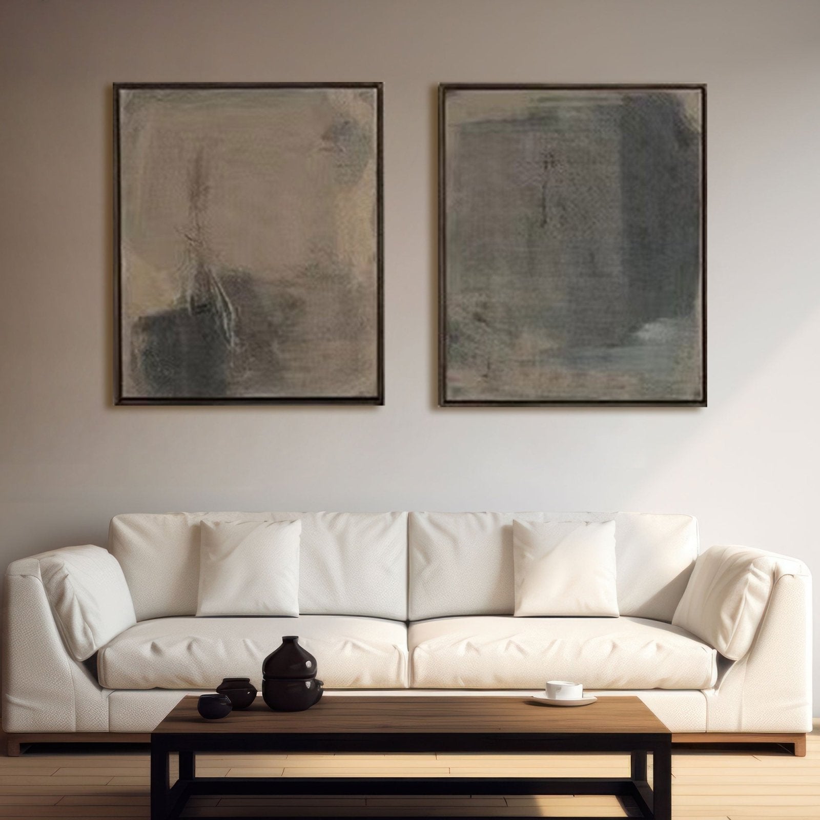 Serene Wabi-Sabi Abstract Wall Art | Hand-Crafted Oil Painting #TC 236