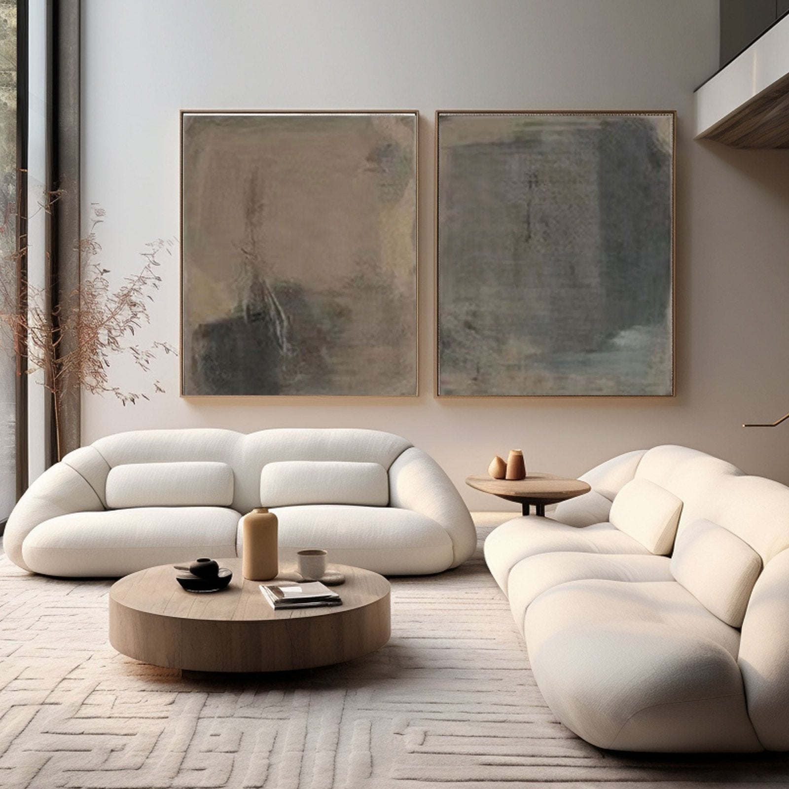 Serene Wabi-Sabi Abstract Wall Art | Hand-Crafted Oil Painting #TC 236