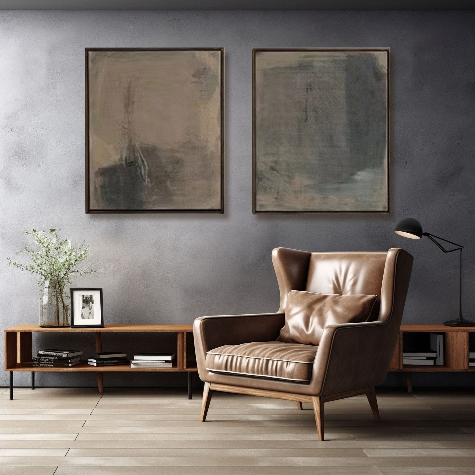 Serene Wabi-Sabi Abstract Wall Art | Hand-Crafted Oil Painting #TC 236