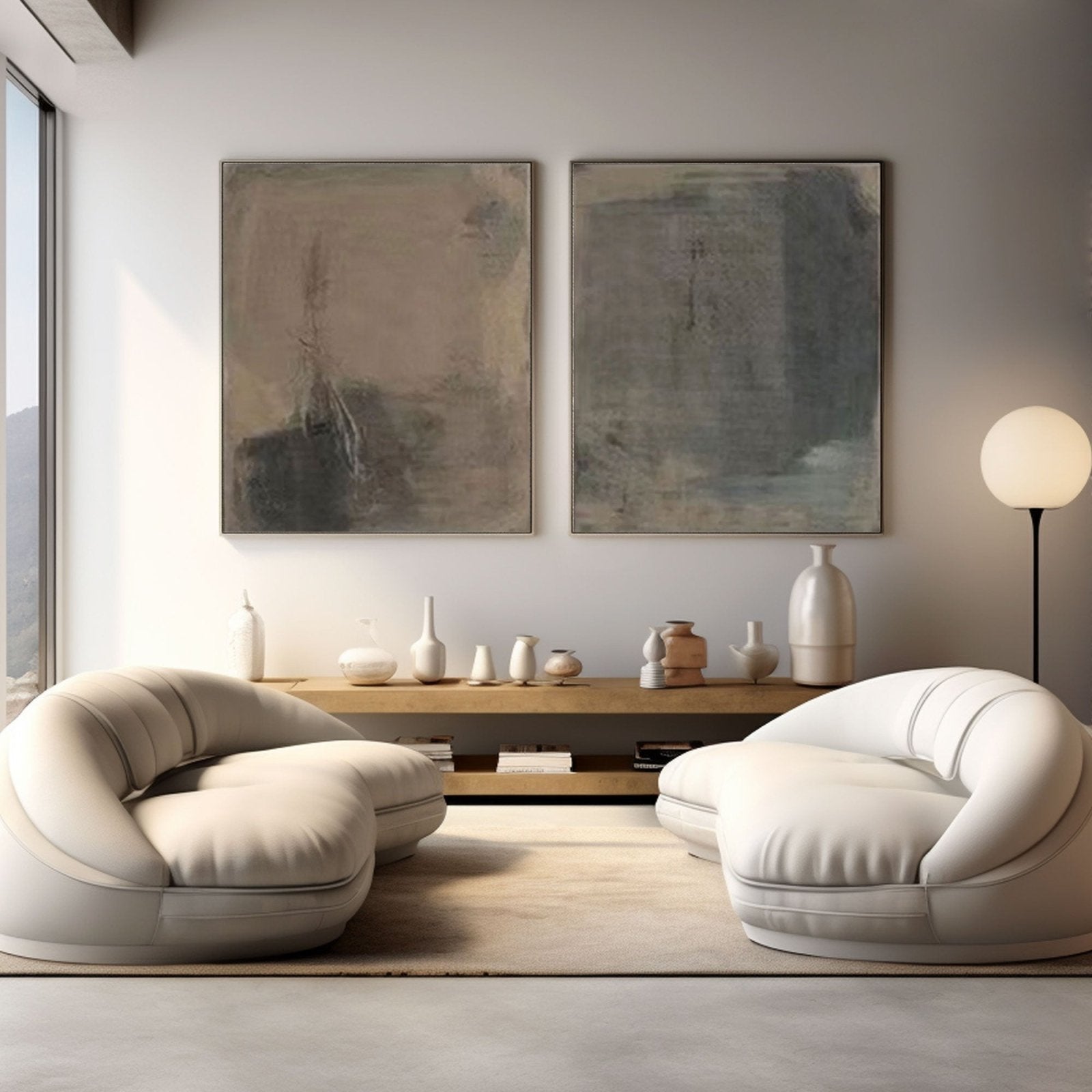 Serene Wabi-Sabi Abstract Wall Art | Hand-Crafted Oil Painting #TC 236