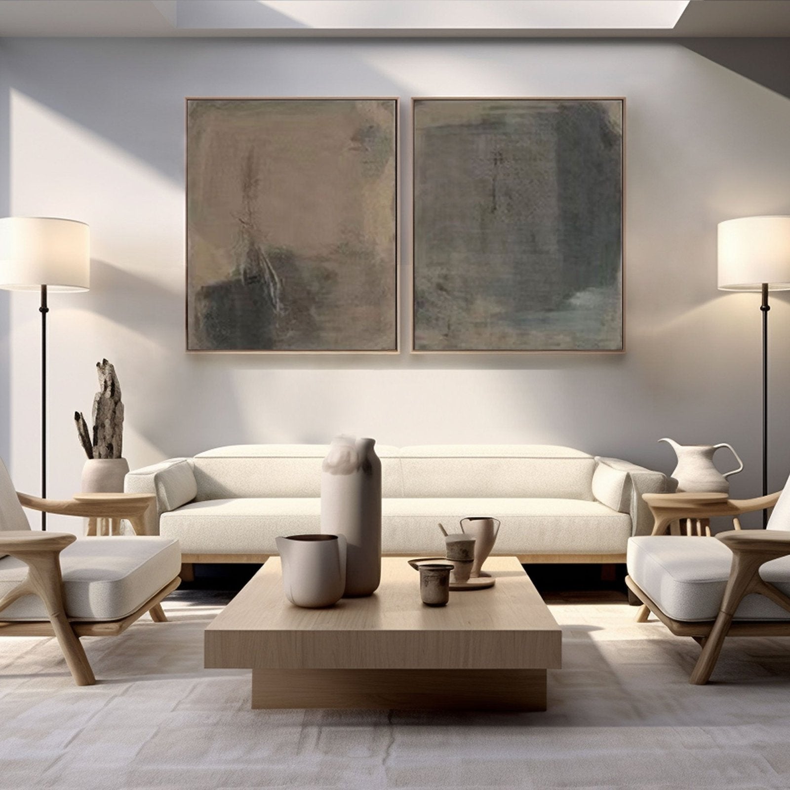 Serene Wabi-Sabi Abstract Wall Art | Hand-Crafted Oil Painting #TC 236