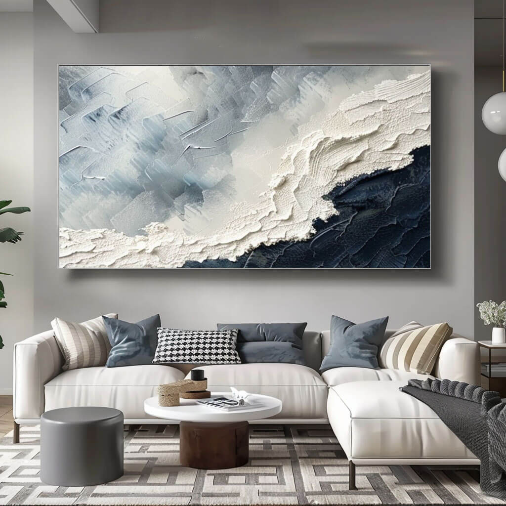 Large Panoramic Abstract Art | Modern Living Room Decor