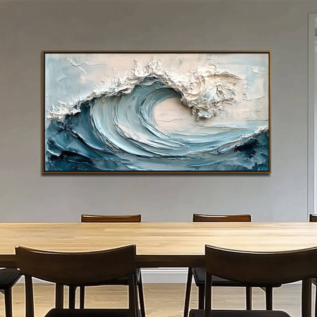 Textured 3D Ocean Wave Art | Impasto Seascape Painting #AA 014