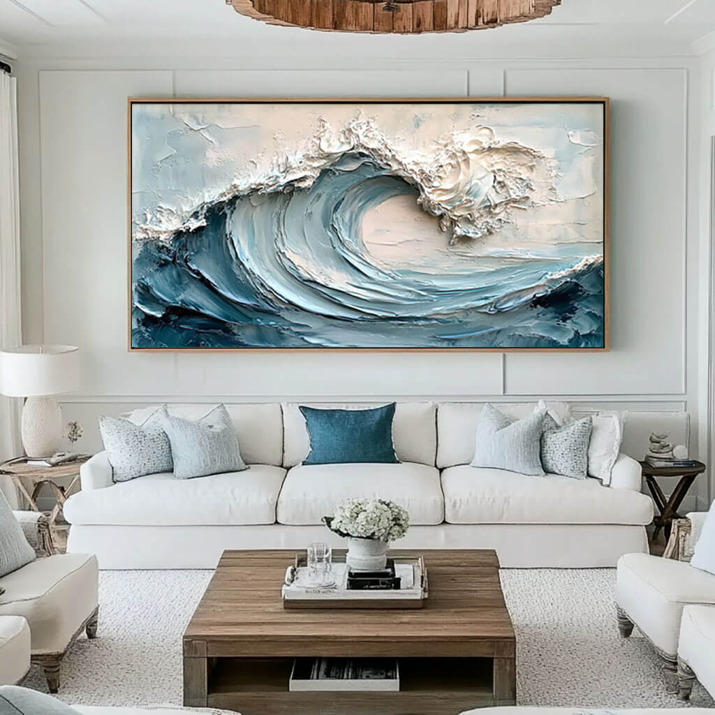 Textured 3D Ocean Wave Art | Impasto Seascape Painting #AA 014