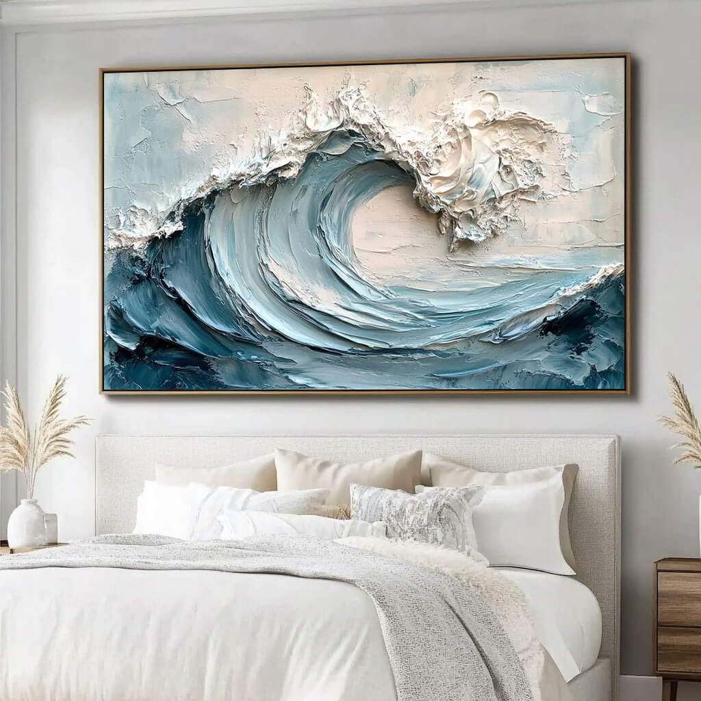 Textured 3D Ocean Wave Art | Impasto Seascape Painting #AA 014